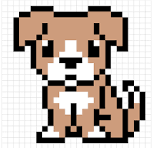 Imagen pixel art dog.